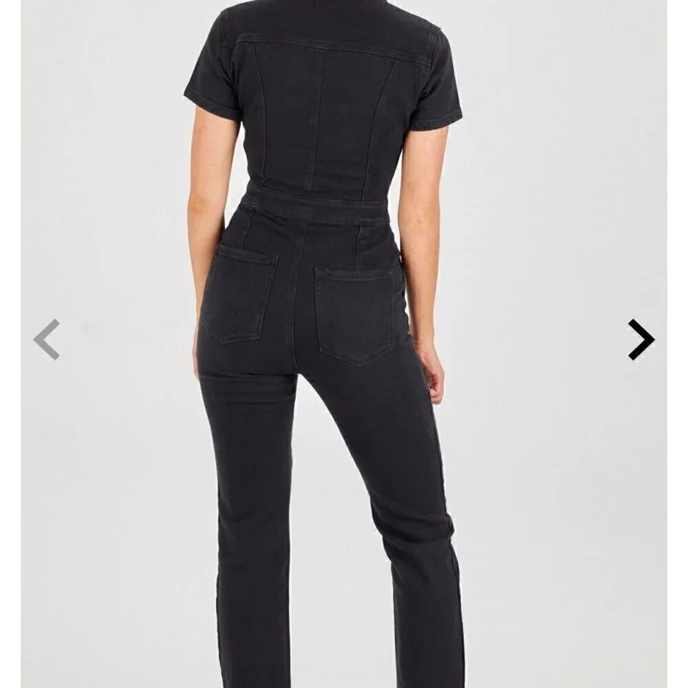 NWT Good American Black Fit For Success Jumpsuit - Size 5 (2XL)